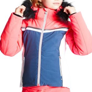 Dare 2b Estimate Skijas Wintersportjas - Maat 152 - Meisjes - roze - blauw - wit